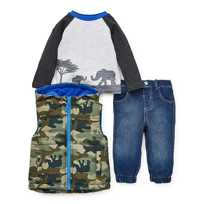 【Little Me】迷彩背心＋上衣＋長褲