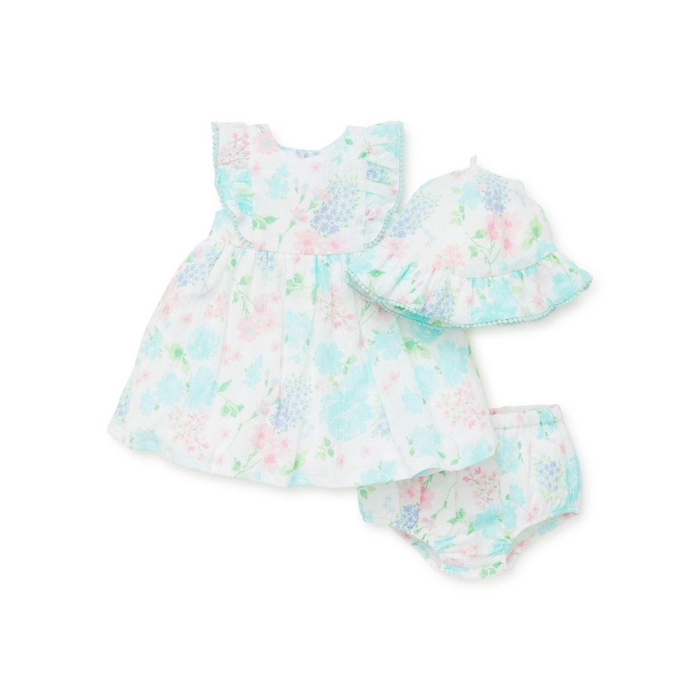 【Little Me】鮮花洋裝/襯褲/帽