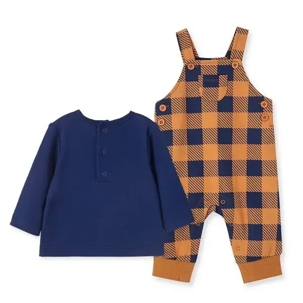 【Little Me】格子吊帶褲套裝