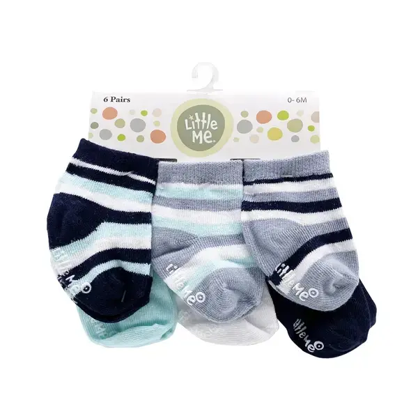 【Little Me】條紋男襪六入組