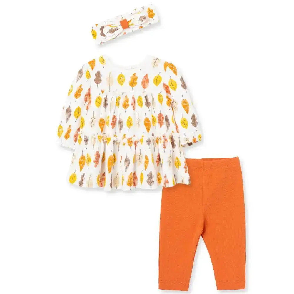 【Little Me】秋葉上衣/長褲/髮帶