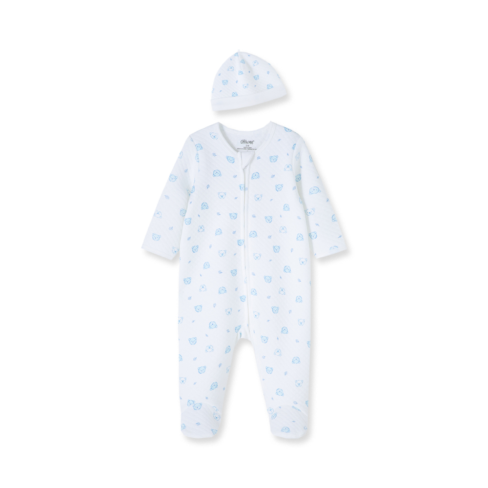 【Little Me】藍小熊連腳兔裝/帽