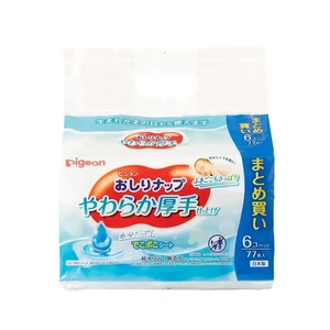 【Pigeon貝親】加厚型純水濕巾/77抽6入