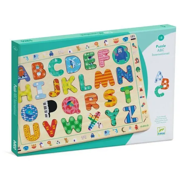 【DJECO智荷】木拼圖/彩繪字母