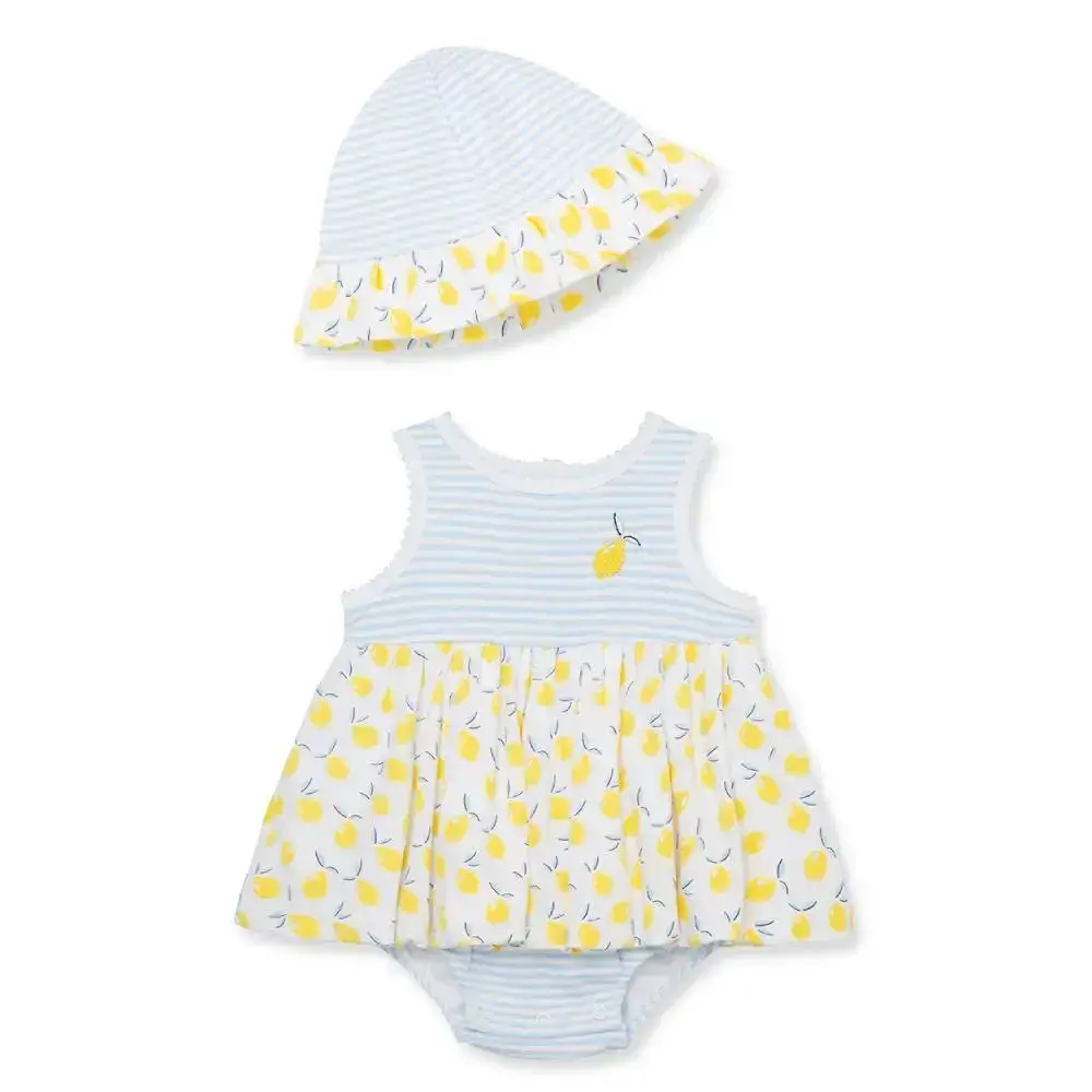 【Little Me】檸檬帶裙連身衣/帽子