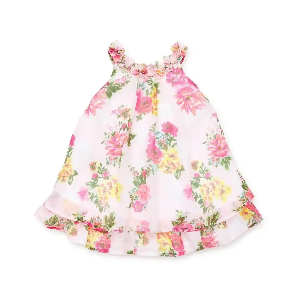 【Little Me】大花雪紡裙