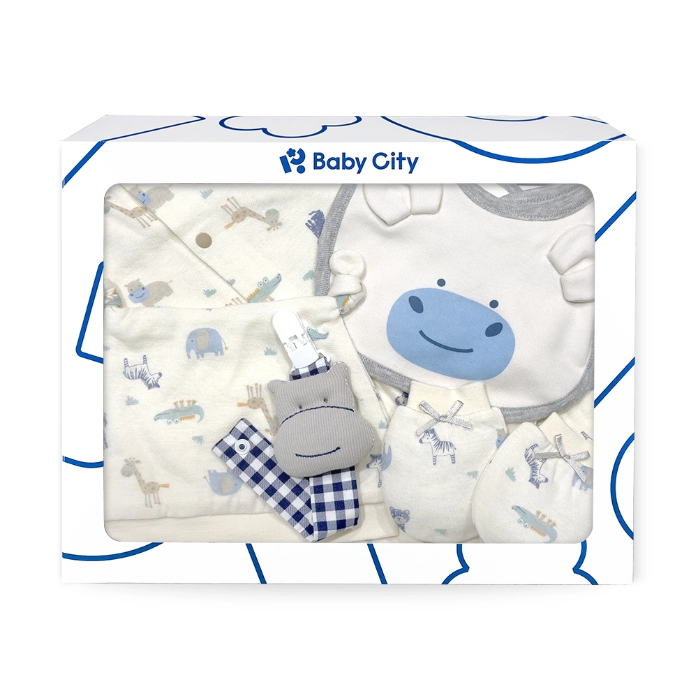 【Baby City娃娃城】羊毛兔裝禮盒/河馬好朋友