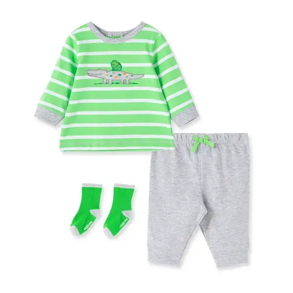 【Little Me】鱷魚慢跑運動上衣/長褲/襪子