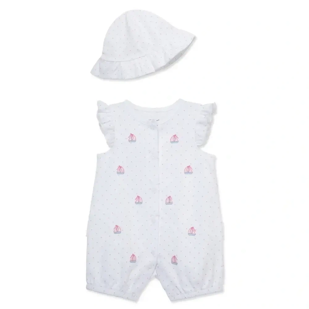 【Little Me】粉色帆船短兔裝/帽子