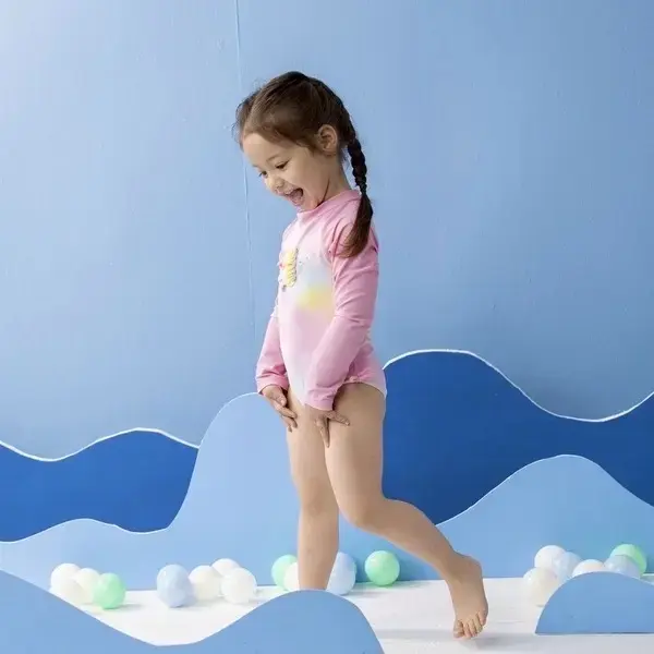 【Little Me】小魚長袖連身防護泳裝