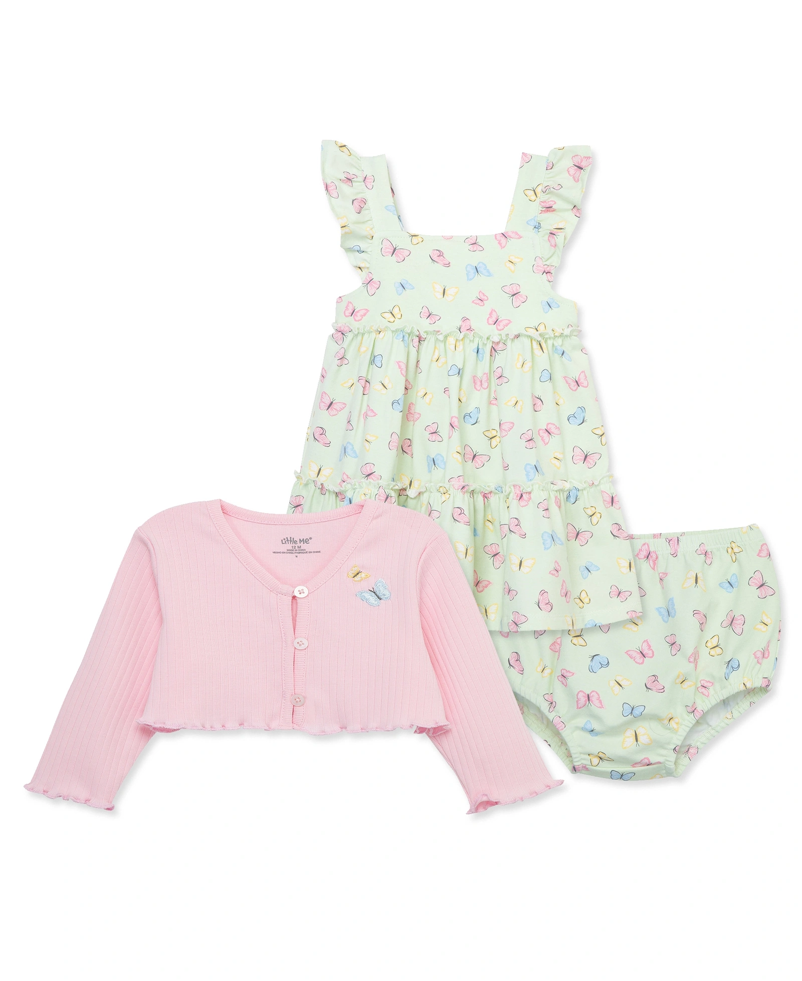 【Little Me】漾彩蝴蝶外套/背心洋裝/褲