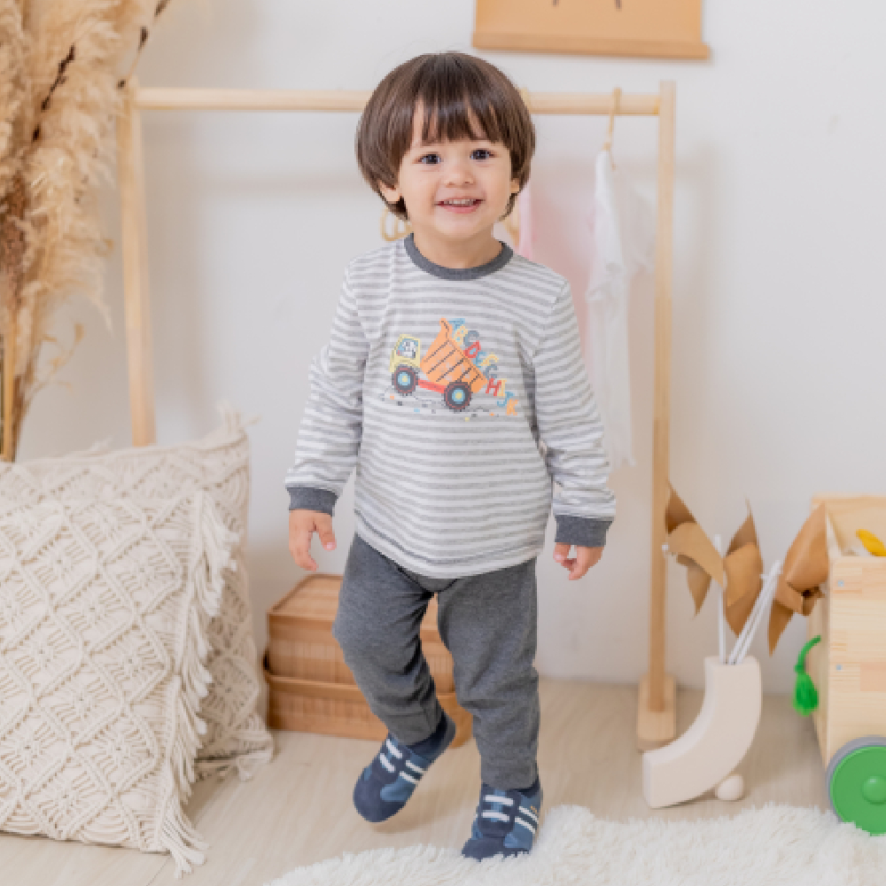 【Little Me】卡車慢跑運動上衣/長褲/襪子