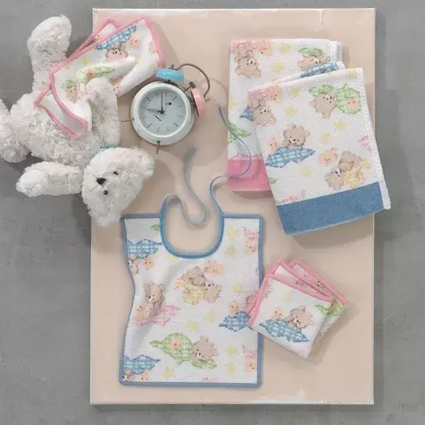 【feiler】可愛泰迪毛巾(37x50) / 藍