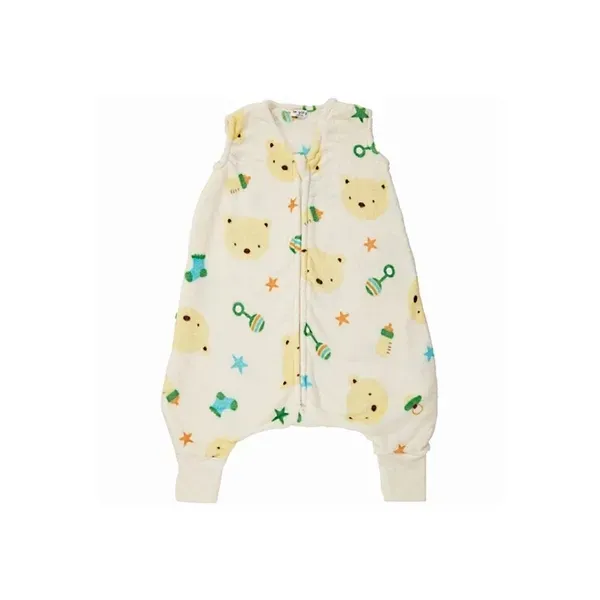 【Baby City娃娃城】背心式防踢睡袍/淺黃熊