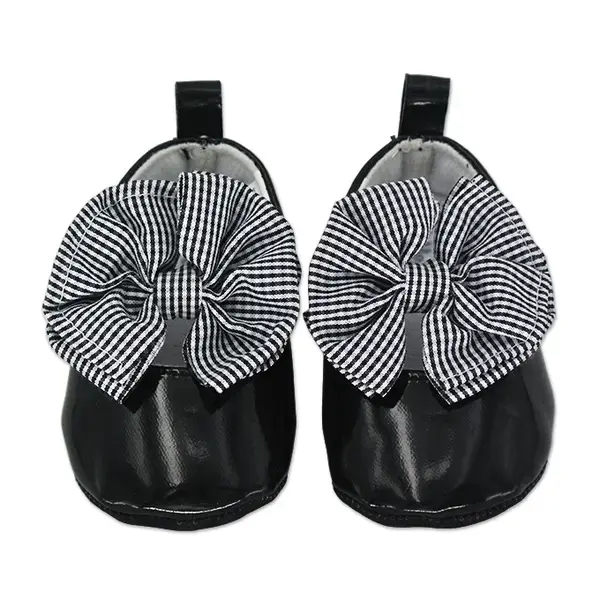 【Little Me】黑色蝴蝶結涼鞋