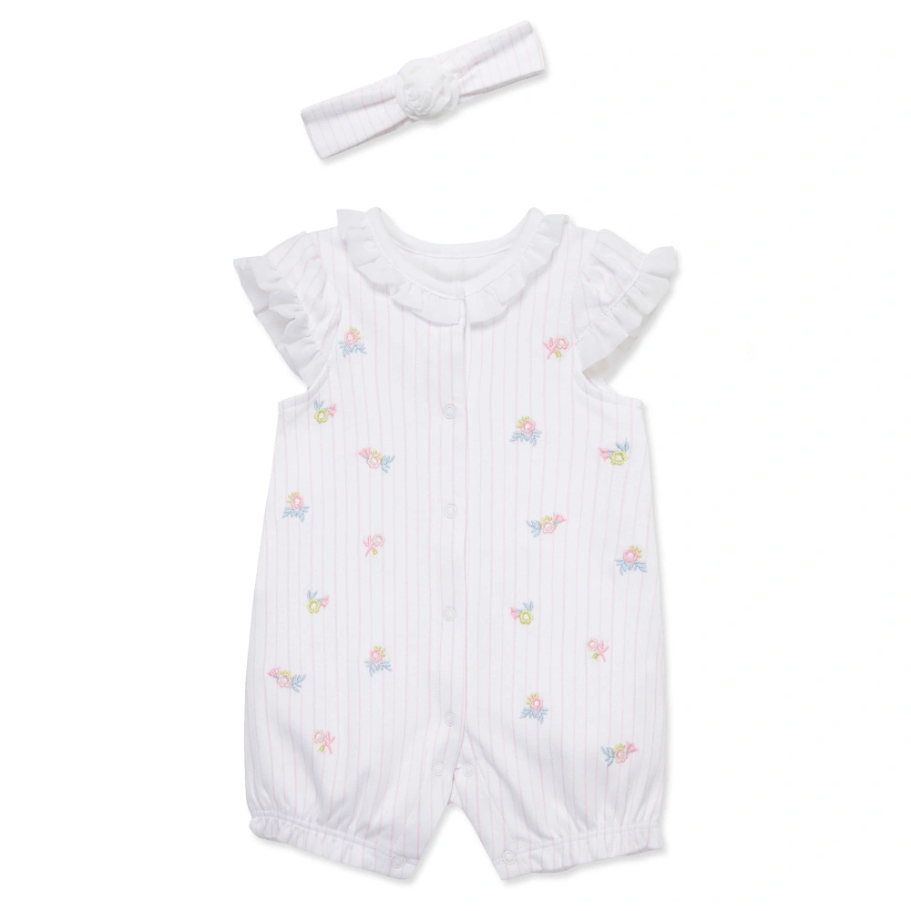 【Little Me】花卉短兔裝/髮帶