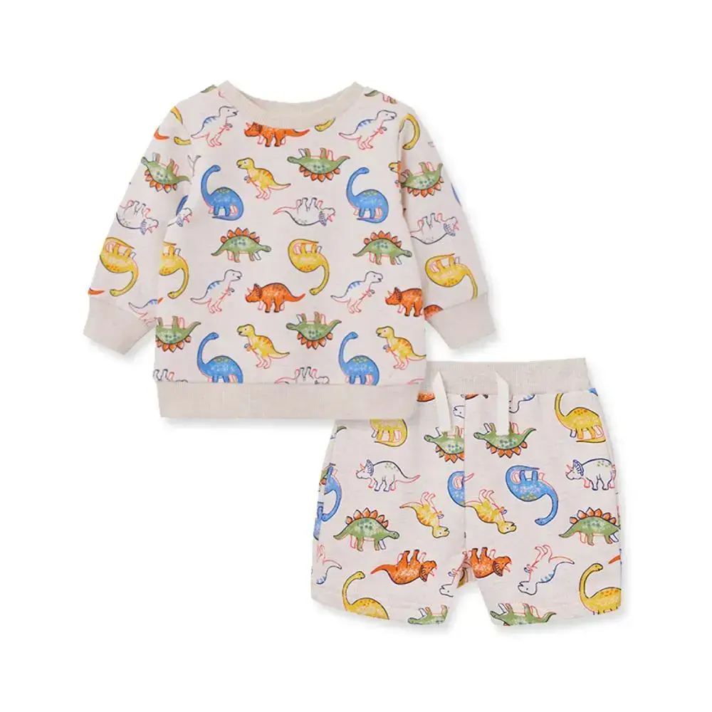 【Little Me】恐龍運動上衣/短褲二件組