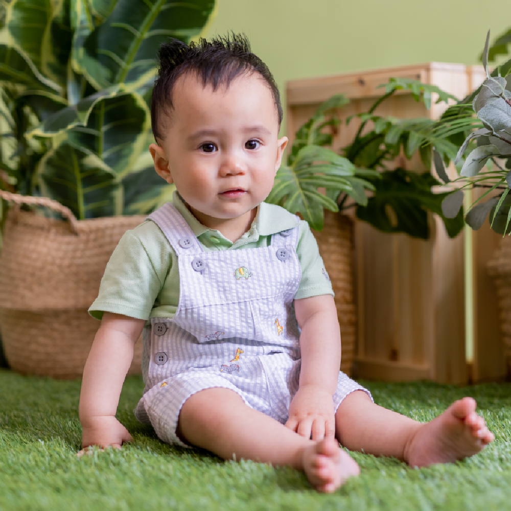 【Little Me】動物探險上衣/背帶褲