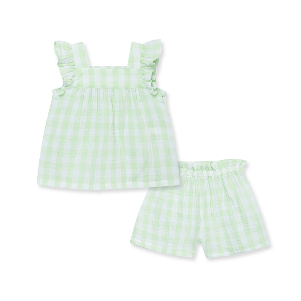 【Little Me】格子背心上衣/短褲