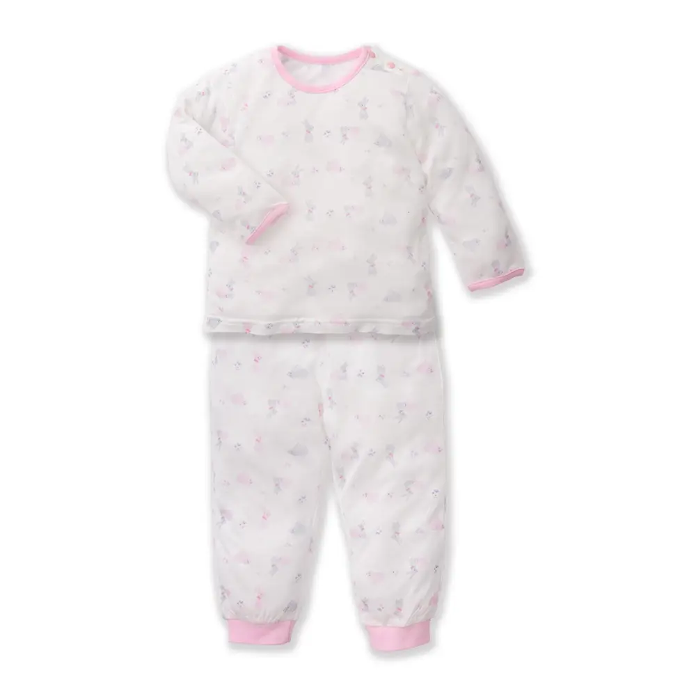 【Baby City娃娃城】長袖肩開套裝/粉兔