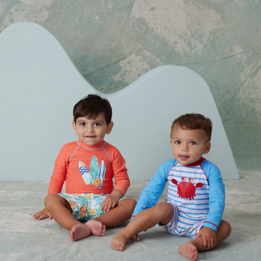 【Little Me】熱帶長袖防護泳衣