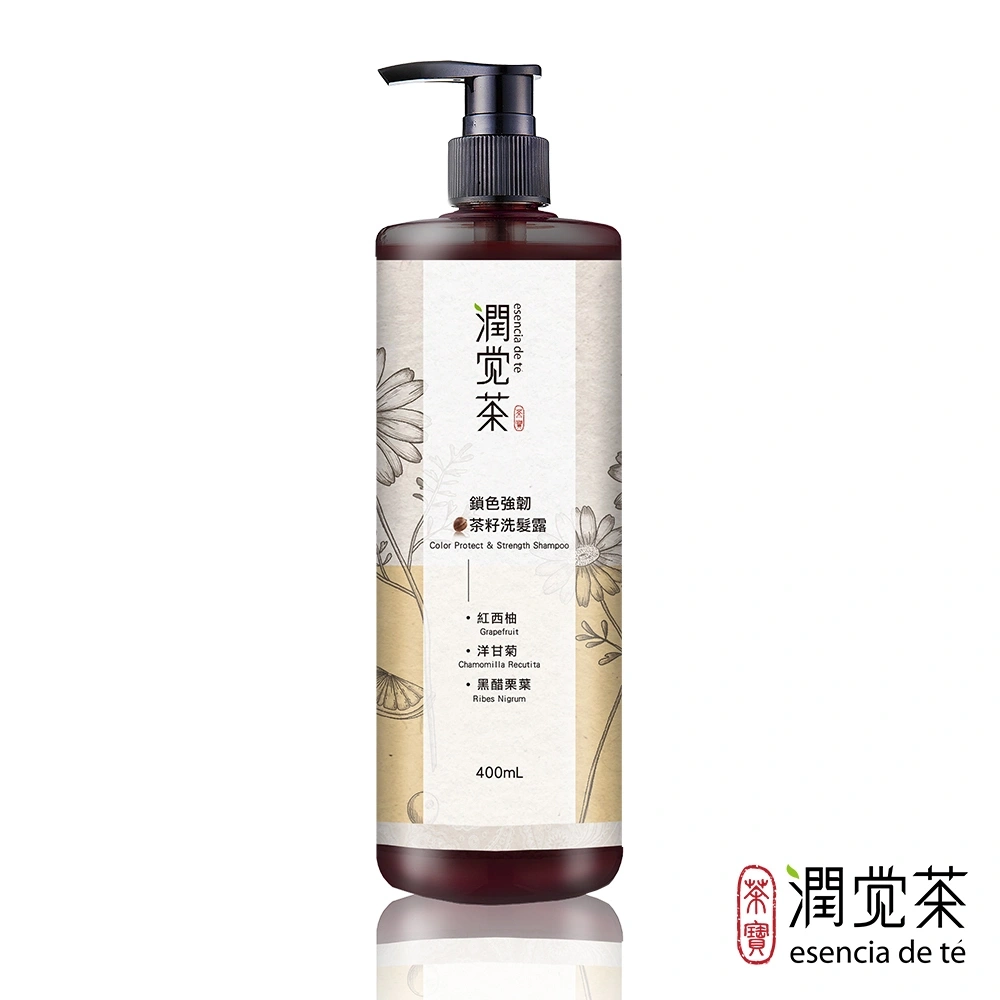 【茶寶】 潤覺茶 鎖色強韌茶籽洗髮露 400ml 2入組