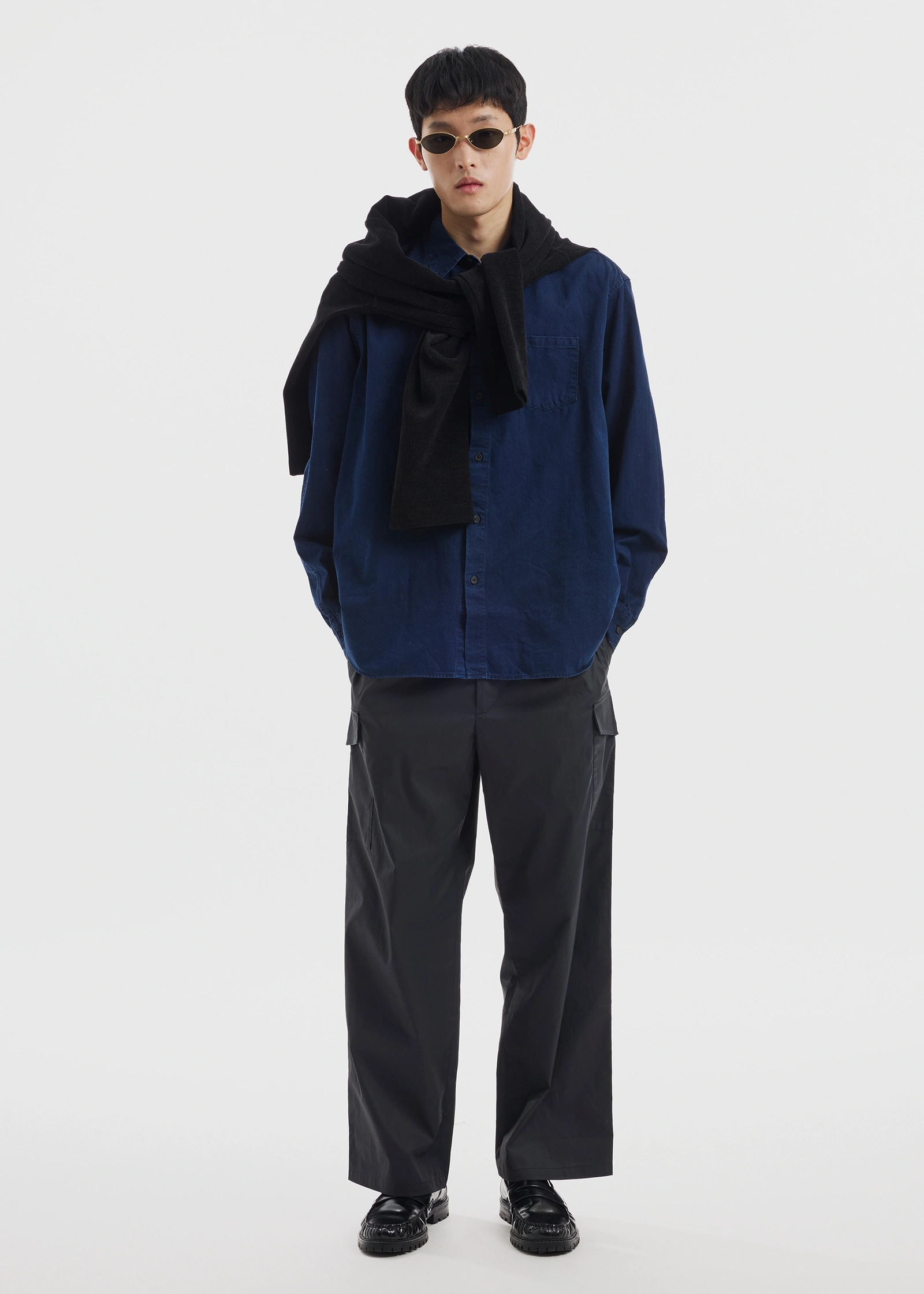 peter wu Peter wu ピーターウー／長袖シャツ 黒 SIZE48 レザージャケット