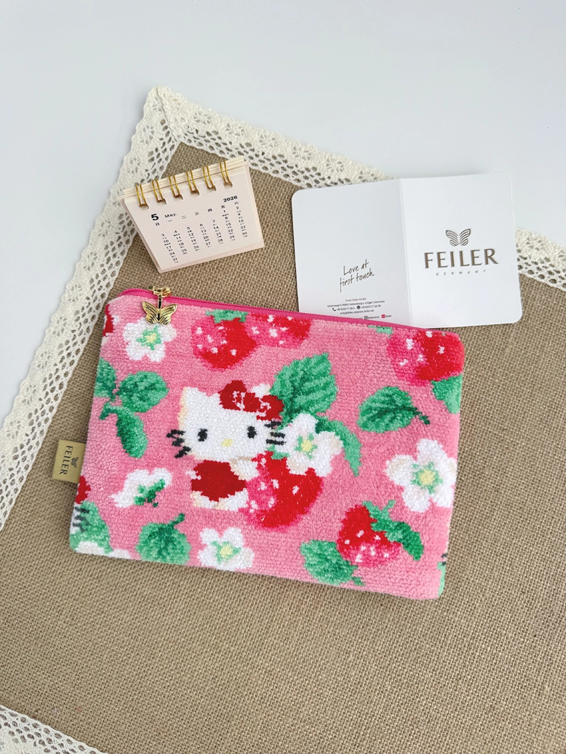 feiler】Hello Kitty草莓物語手拿包(20X14)