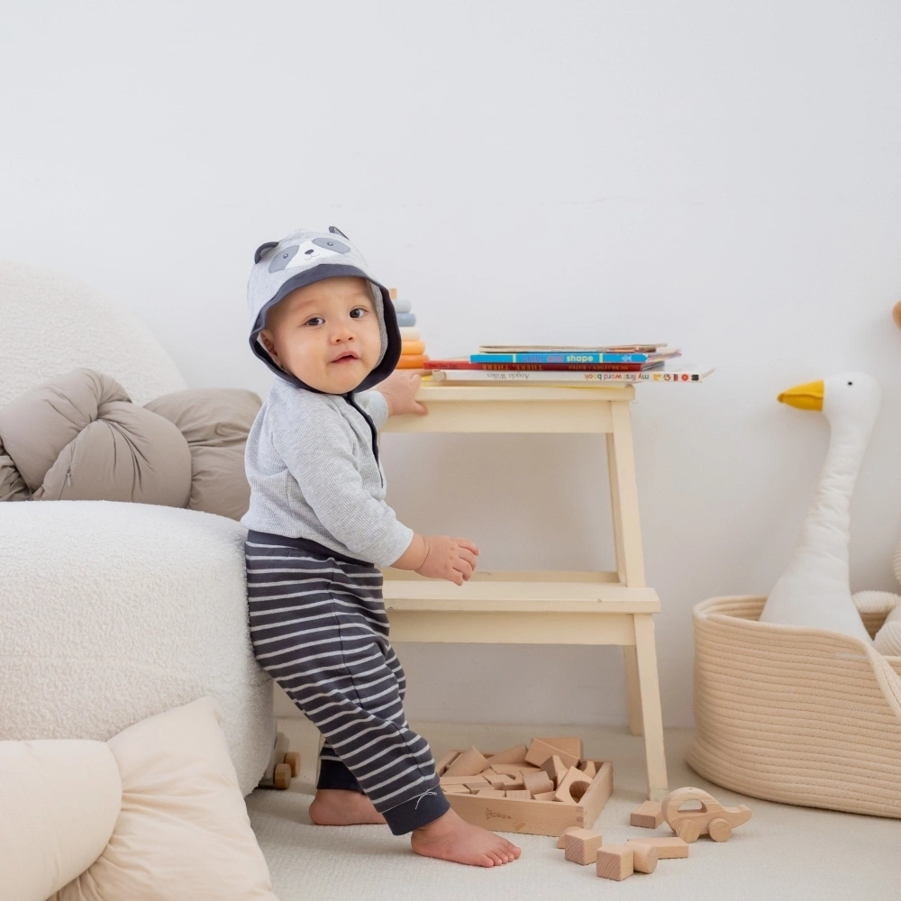 【Little Me】浣熊帶帽連身衣/長褲