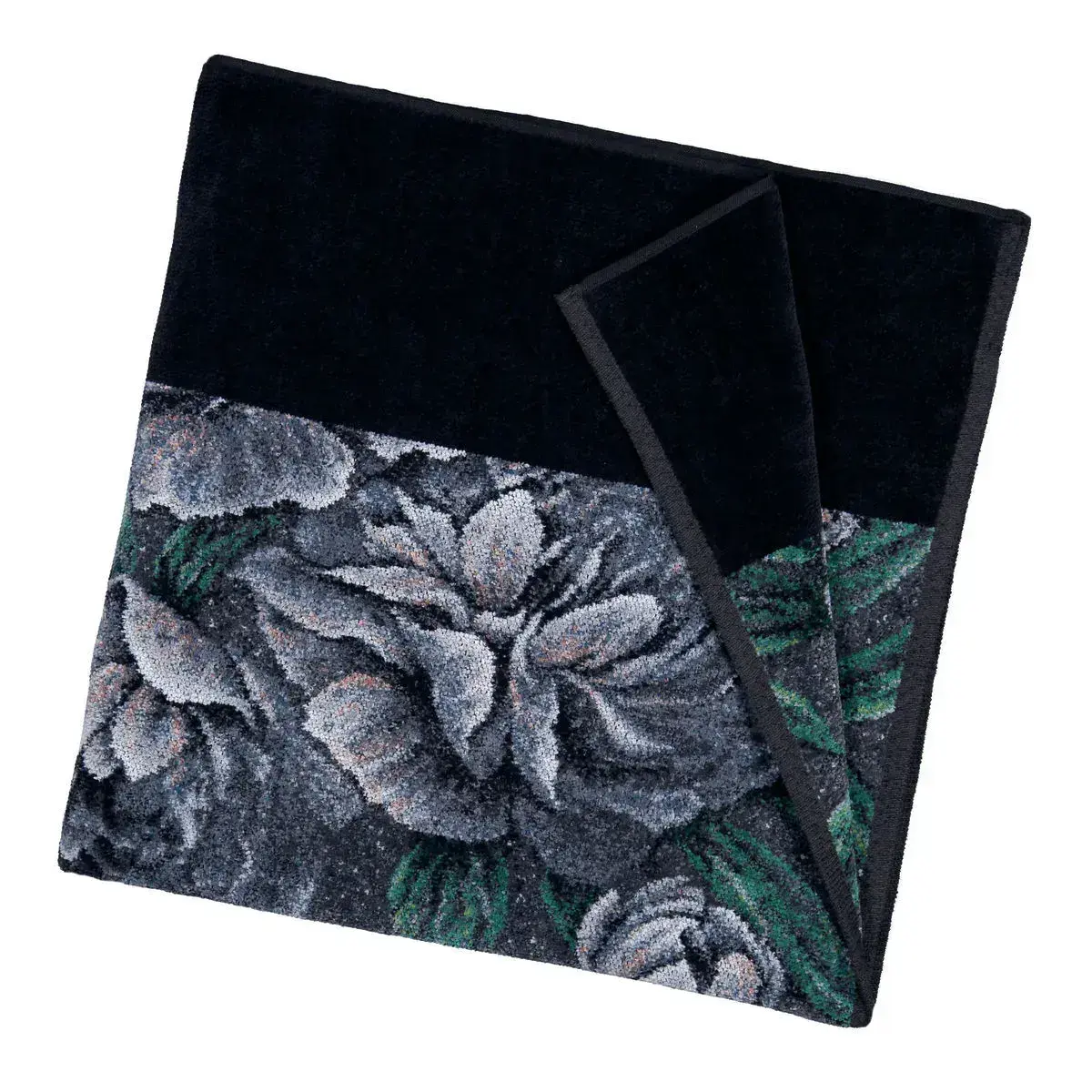 【feiler】黑色牡丹浴巾(75x150)