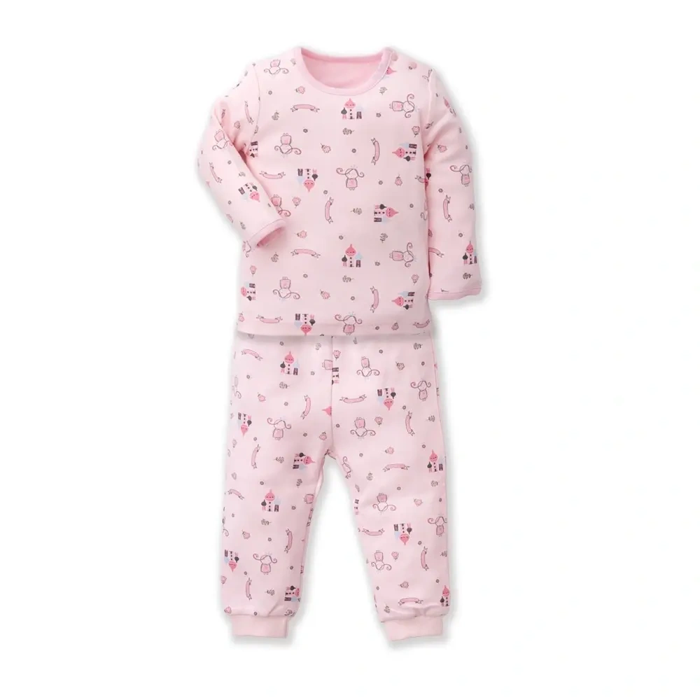 【Baby City娃娃城】美棉長袖肩開套裝/公主粉