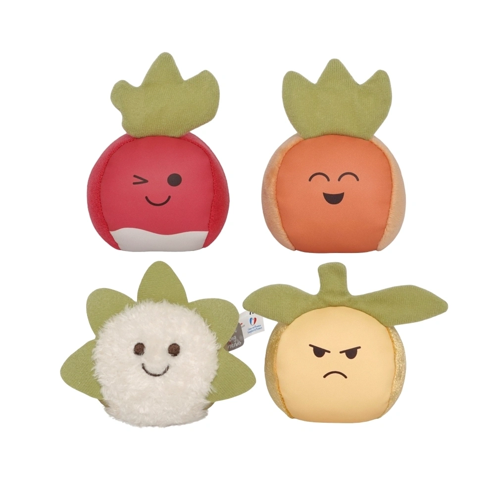 【Little big friends】花園蔬果皮球四入禮盒  手眼協調  感官探索 抓握練習 精細動作 軟皮球 玩具禮盒