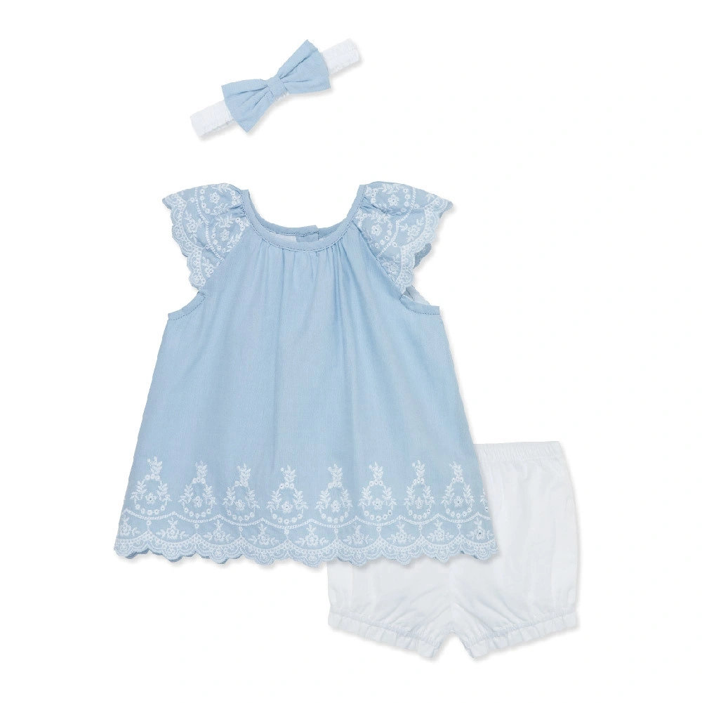 【Little Me】繡花花邊上衣/褲子/髮帶