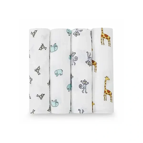 【Aden&Anais】經典多功能包巾4入/可愛動物