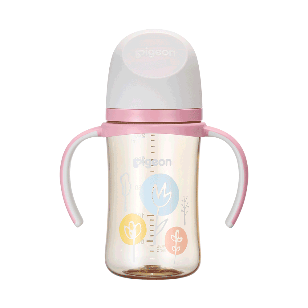 【Pigeon貝親】第三代母乳實感彩繪款PPSU握把奶瓶240ml/2款