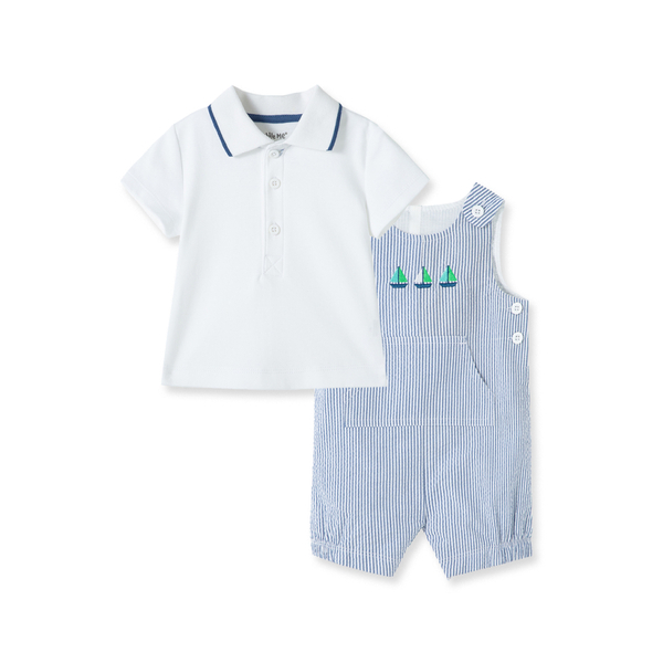 【Little Me】帆船襯衫上衣/背心褲