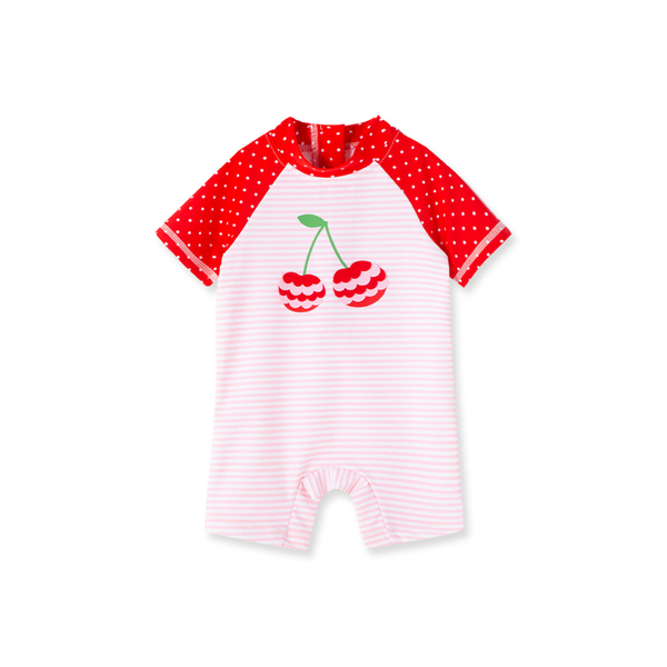 【Little Me】櫻桃連身防護泳裝