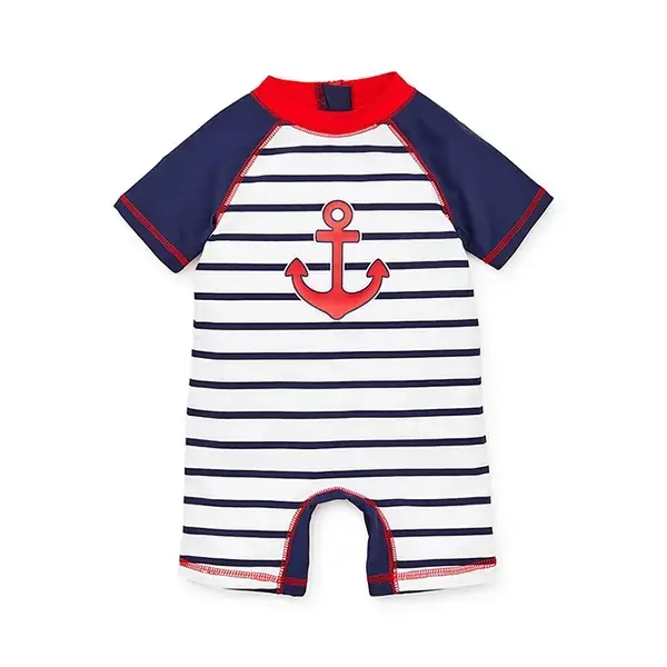 【Little Me】船錨連身防護泳裝