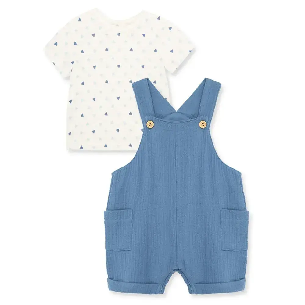 【Little Me】幾何上衣/背帶褲