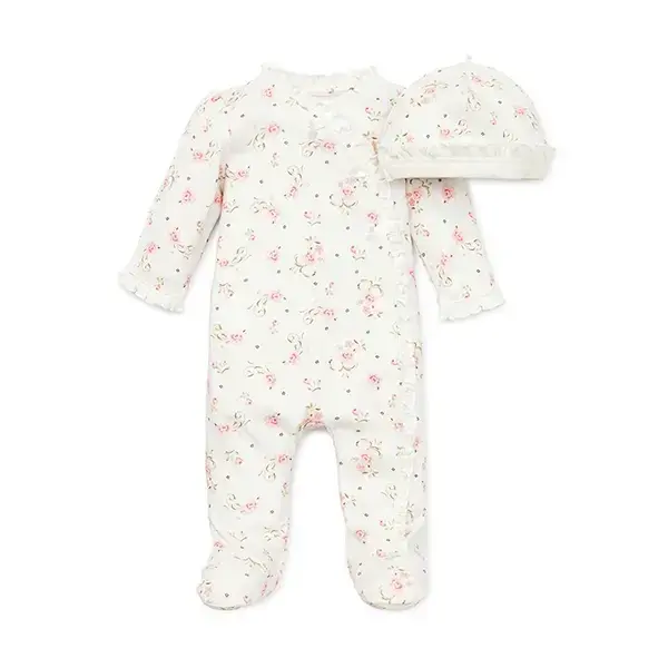 【Little Me】復古玫瑰連腳兔裝/帽子