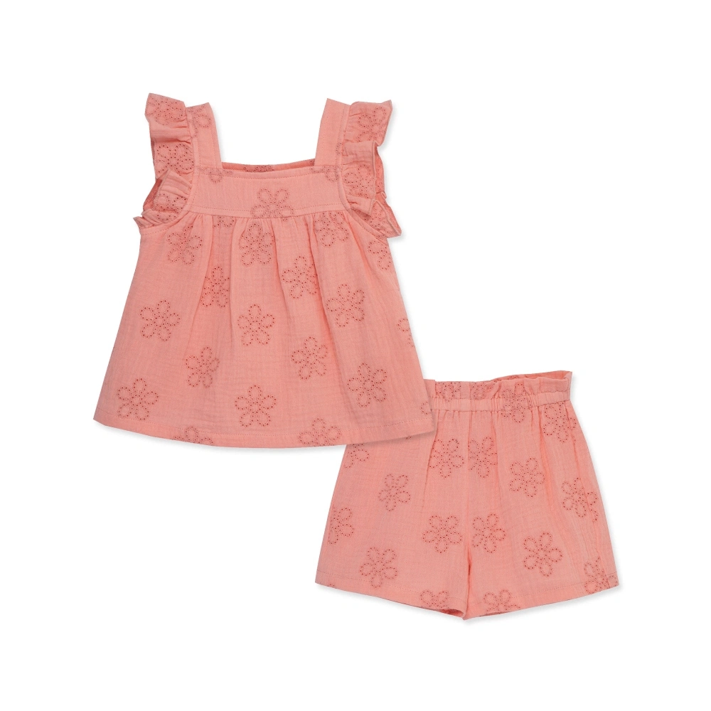 【Little Me】花朵抓皺背心/褲子