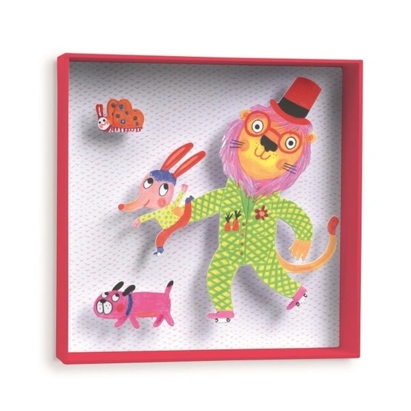 【DJECO智荷】方框畫/獅子愛溜冰