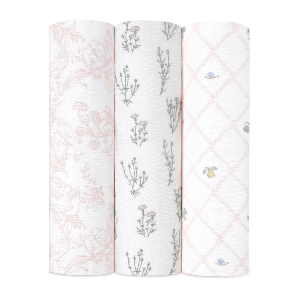 【Aden&Anais】竹纖維多功能包巾3入/法式花圃