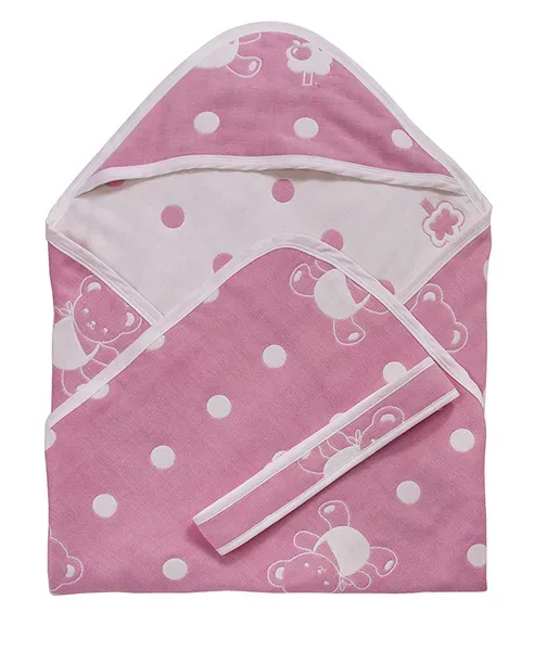 【Baby City娃娃城】六層紗包巾/粉