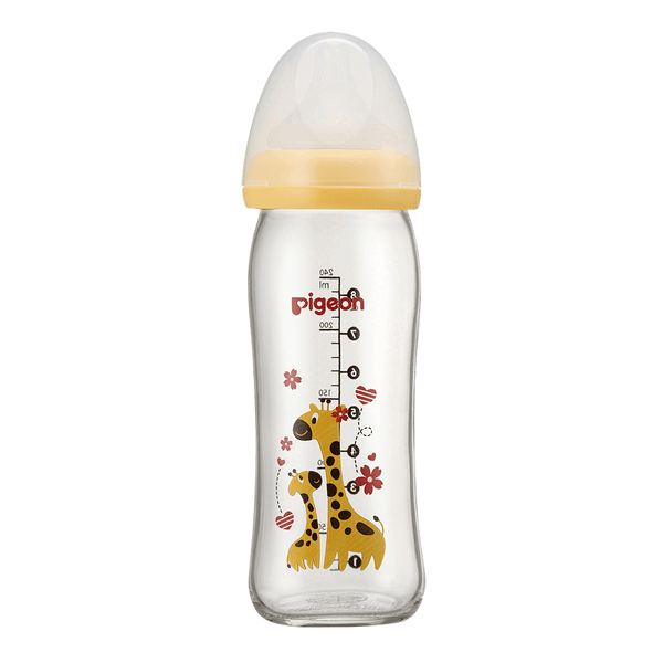 【Pigeon貝親】寬口母乳實感玻璃奶瓶240ml/彩繪款