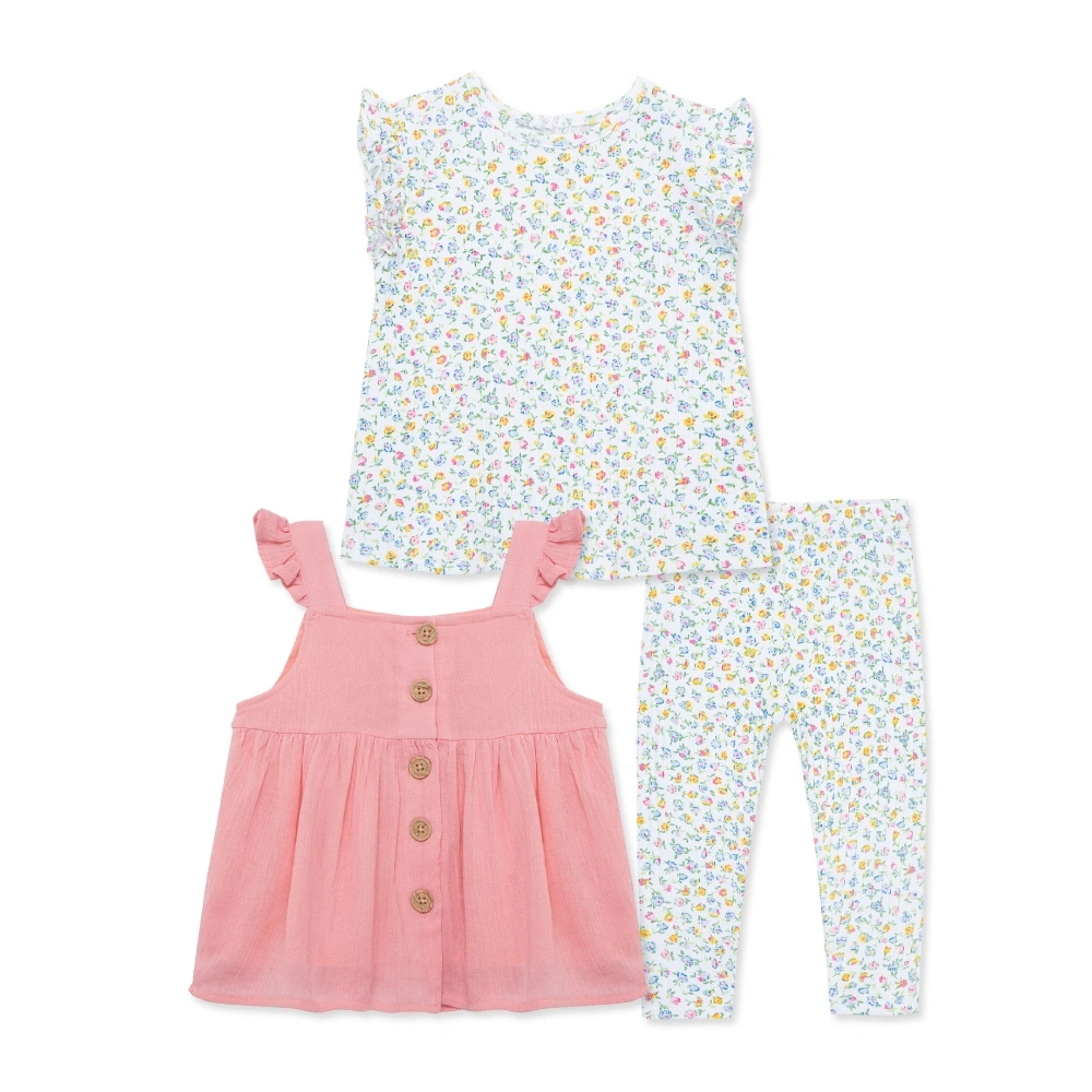 【Little Me】花朵背心上衣二入/長褲