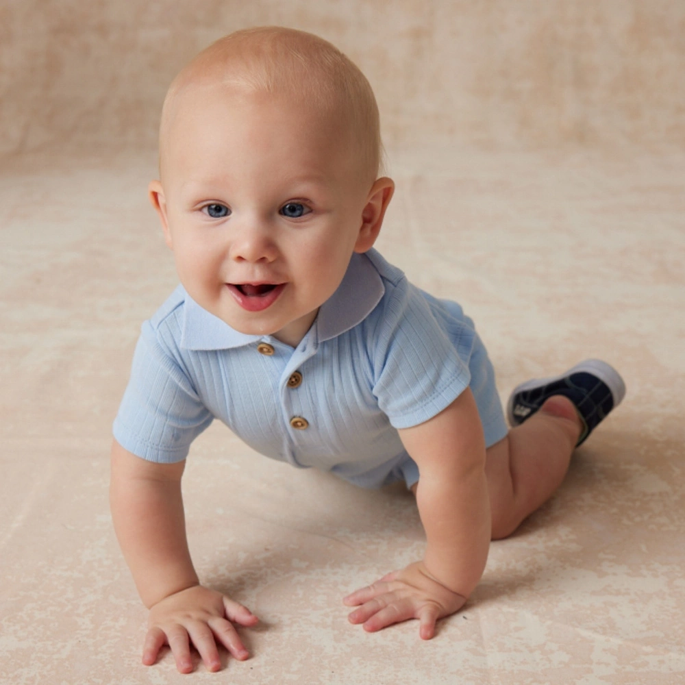 【Little Me】藍色POLO短兔裝