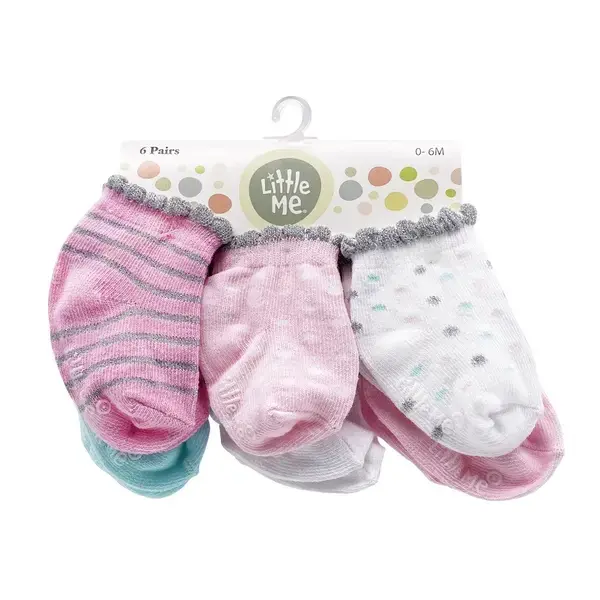 【Little Me】點點條紋女襪六入組