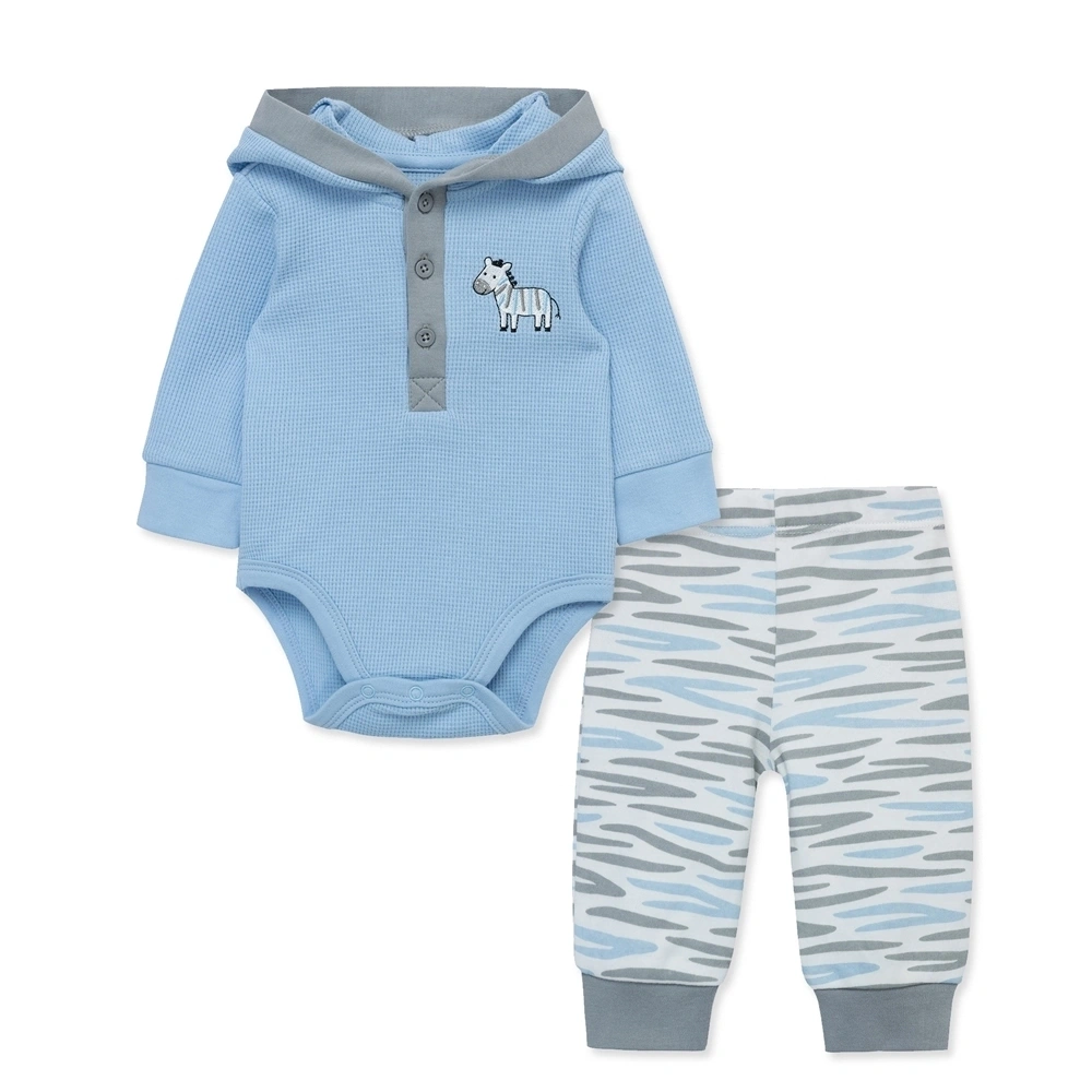 【Little Me】斑馬帶帽連身衣/長褲