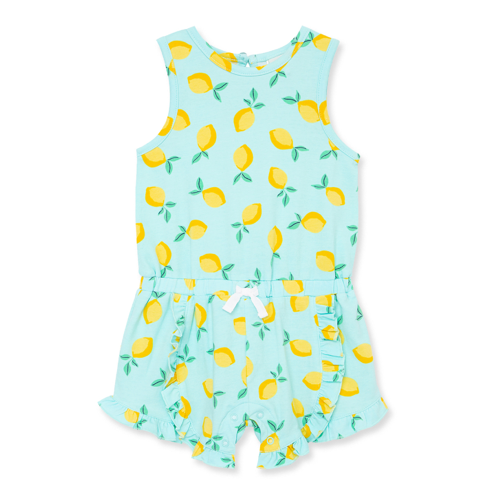 【Little Me】檸檬平織背心連身褲